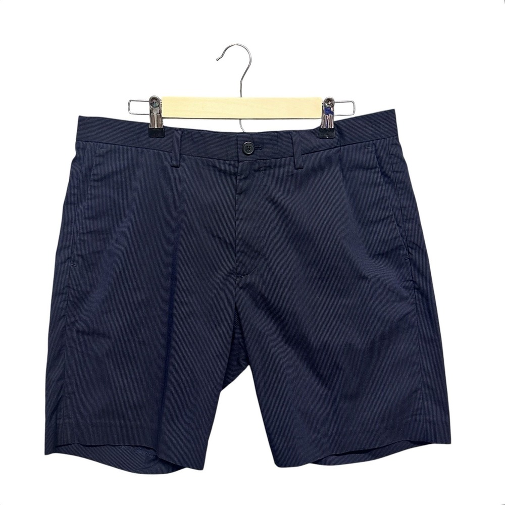 Theory Shorts Men's Size 34 Blue Golf Preppy Chino Casual Flat Front Pinstripe